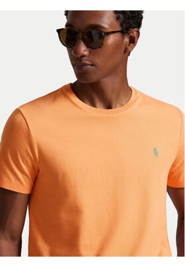 Polo Ralph Lauren T-Shirt 710671438457 Pomarańczowy Custom Slim Fit. Typ kołnierza: polo. Kolor: pomarańczowy. Materiał: bawełna