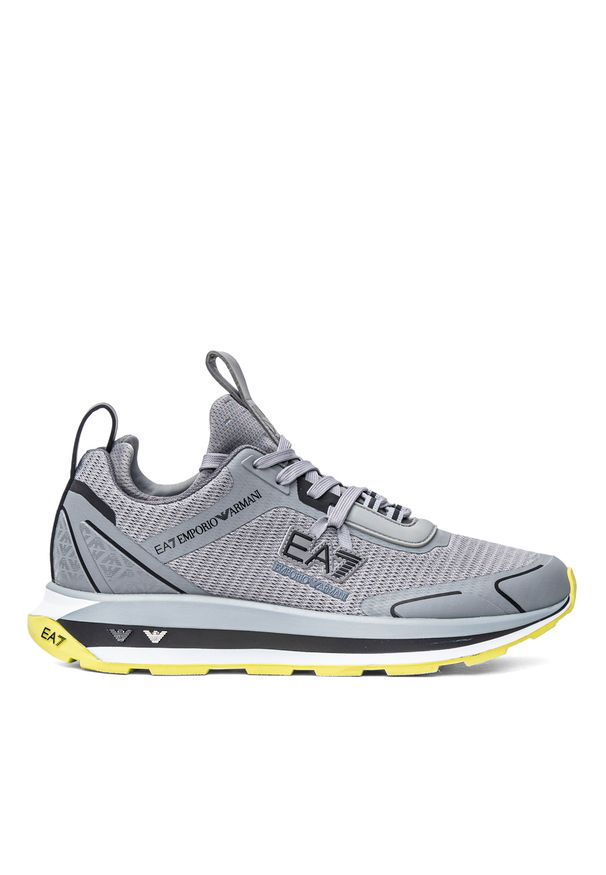 Sneakersy męskie szary EA7 Emporio Armani X8X089 XK234 Q637. Okazja: do pracy, na spacer, na co dzień. Kolor: szary. Sport: turystyka piesza