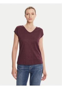 only - ONLY T-Shirt Silvery 15136069 Bordowy Loose Fit. Kolor: czerwony. Materiał: syntetyk