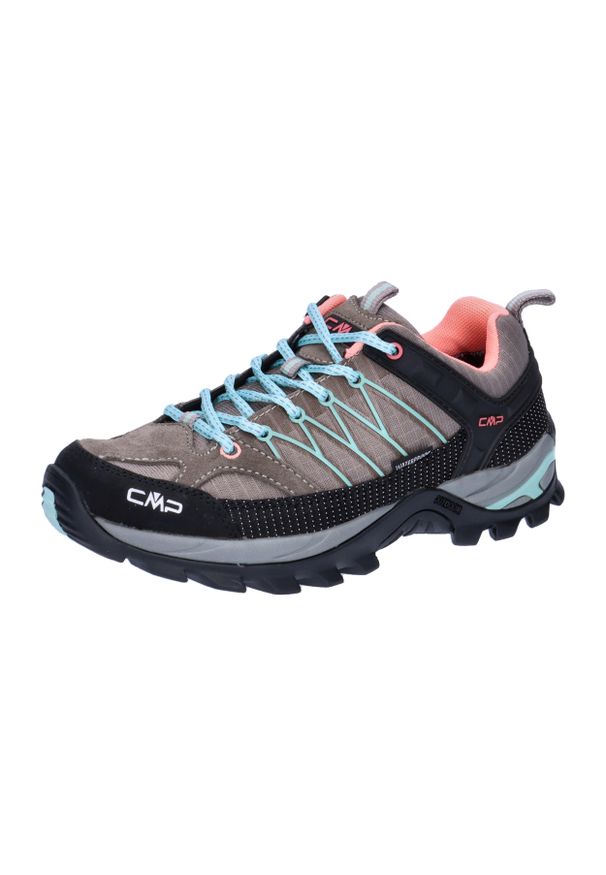 Buty damskie trekkingowe CMP Rigel wodoodporne. Kolor: wielokolorowy, zielony, brązowy. Materiał: materiał, skóra. Szerokość cholewki: normalna. Styl: sportowy