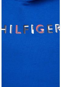 TOMMY HILFIGER - Tommy Hilfiger bluza męska kolor niebieski z kapturem wzorzysta. Typ kołnierza: kaptur. Kolor: niebieski. Materiał: bawełna, dzianina. Długość rękawa: długi rękaw. Długość: długie #5
