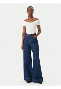 Tommy Jeans Bluzka DW0DW22265 Biały Slim Fit. Kolor: biały. Materiał: bawełna #5