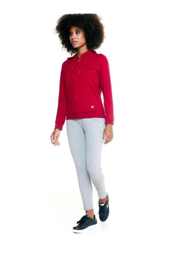 LEONE 1947 APPAREL - Damska bluza Leone z kapturem Basic zapinanym na zamek na całej długości. Typ kołnierza: kaptur. Kolor: czerwony, brązowy, wielokolorowy. Materiał: tkanina. Sport: fitness