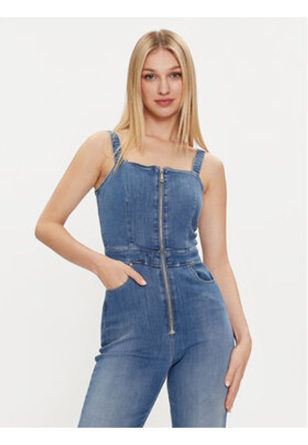 Guess Kombinezon Mariposa W4GD0O D5B42 Niebieski Regular Fit. Kolor: niebieski. Materiał: bawełna