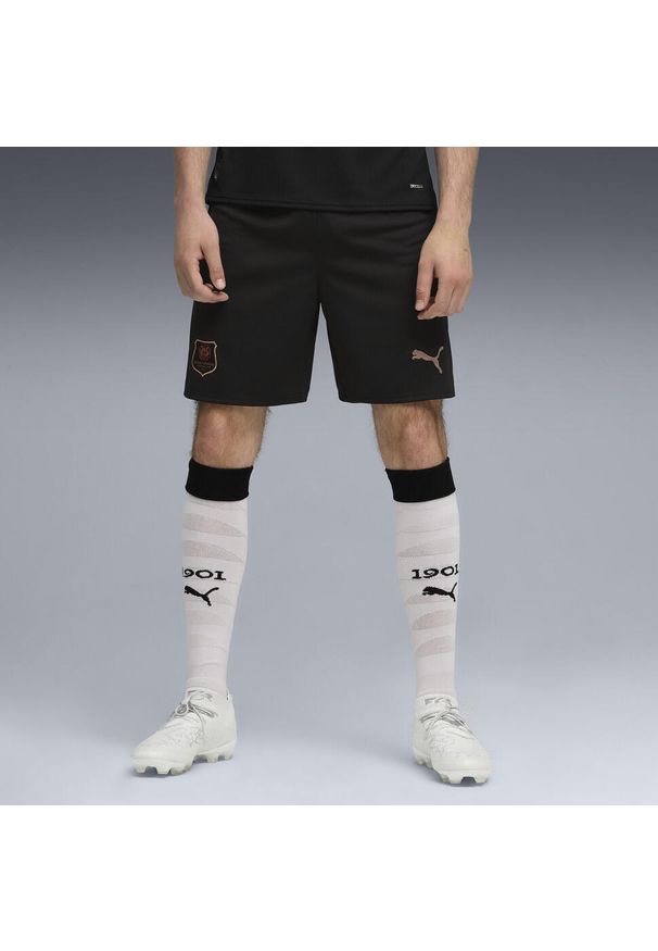 Puma - Męskie szorty Stade Rennais FC 25/26 PUMA Black Copper Metallic. Kolor: czarny, szary, wielokolorowy. Materiał: tkanina. Sport: piłka nożna