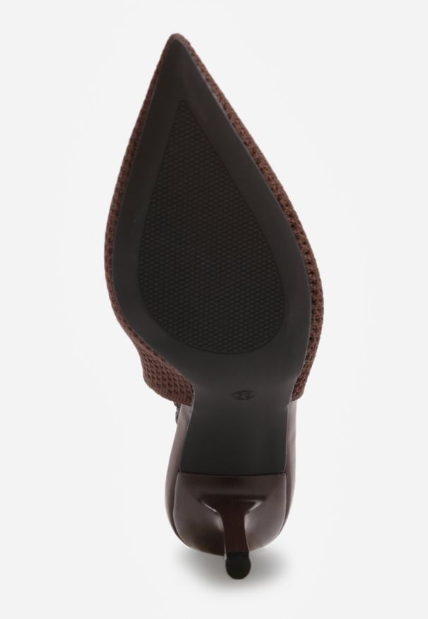 Born2be - Brązowe Ażurowe Sandały na Niskiej Szpilce z Noskiem w Szpic Balnalia. Okazja: na co dzień, na spotkanie biznesowe, na ślub cywilny, do pracy, na wesele. Kolor: brązowy. Wzór: ażurowy. Styl: casual, biznesowy, klasyczny, wizytowy