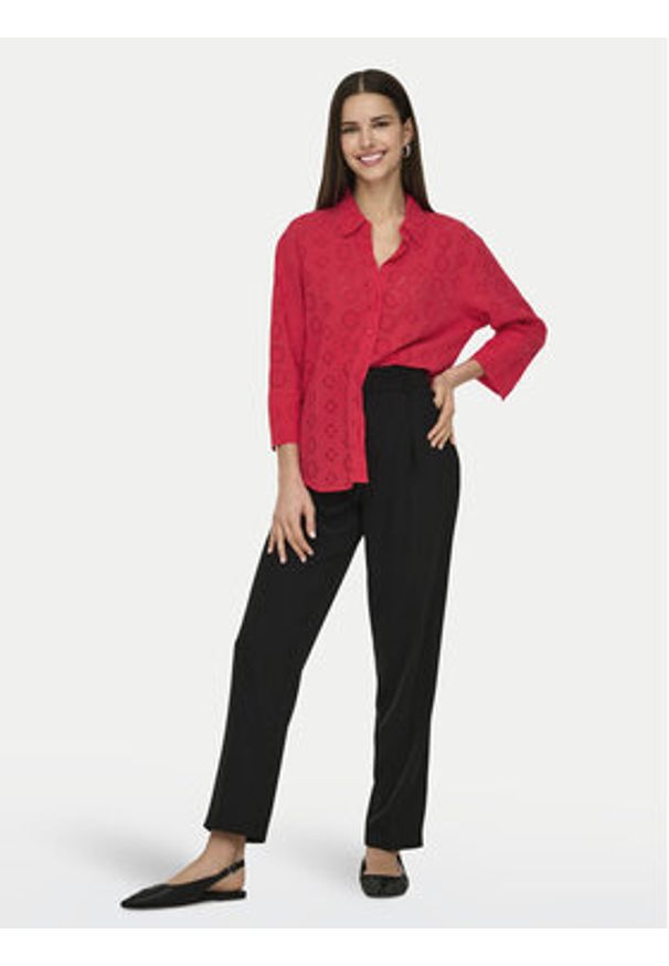 JDY Koszula Tallie 15292179 Czerwony Regular Fit. Kolor: czerwony. Materiał: bawełna