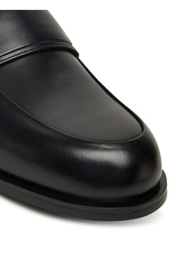 Calvin Klein Półbuty Ess Rubber Band Loafer Lth HM0HM01923 Czarny. Kolor: czarny. Materiał: skóra