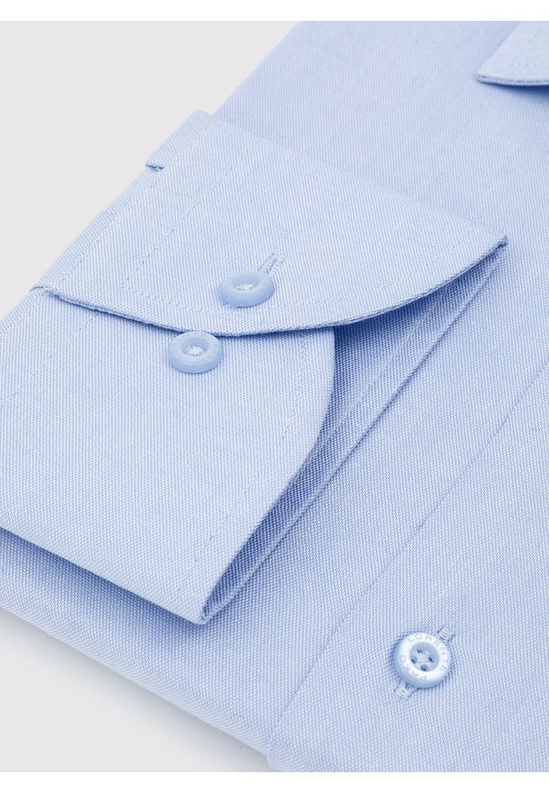 Pako Lorente - PAKO LORENTE – Gładka elegancka błękitna koszula męska. Typ kołnierza: kołnierzyk klasyczny. Kolor: niebieski. Materiał: bawełna. Długość rękawa: długi rękaw. Długość: długie. Wzór: gładki. Styl: elegancki