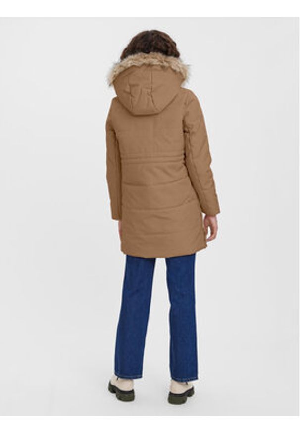 Vero Moda Parka Addison 10267115 Brązowy Regular Fit. Kolor: brązowy. Materiał: syntetyk