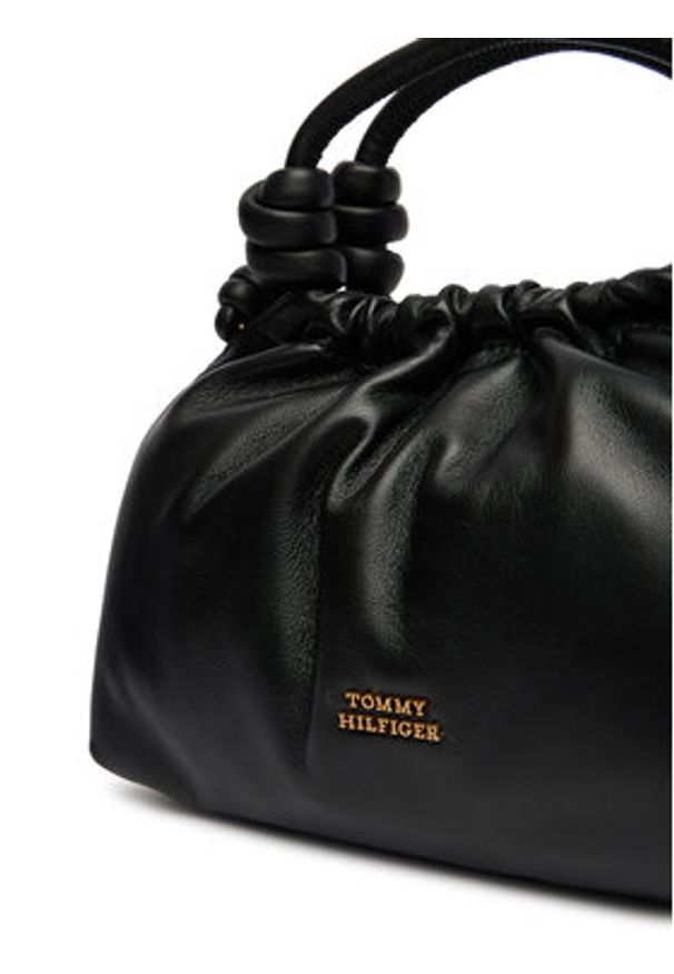 TOMMY HILFIGER - Tommy Hilfiger Torebka Th Soft Leather Med Crossover AW0AW18369 Czarny. Kolor: czarny. Materiał: skórzane