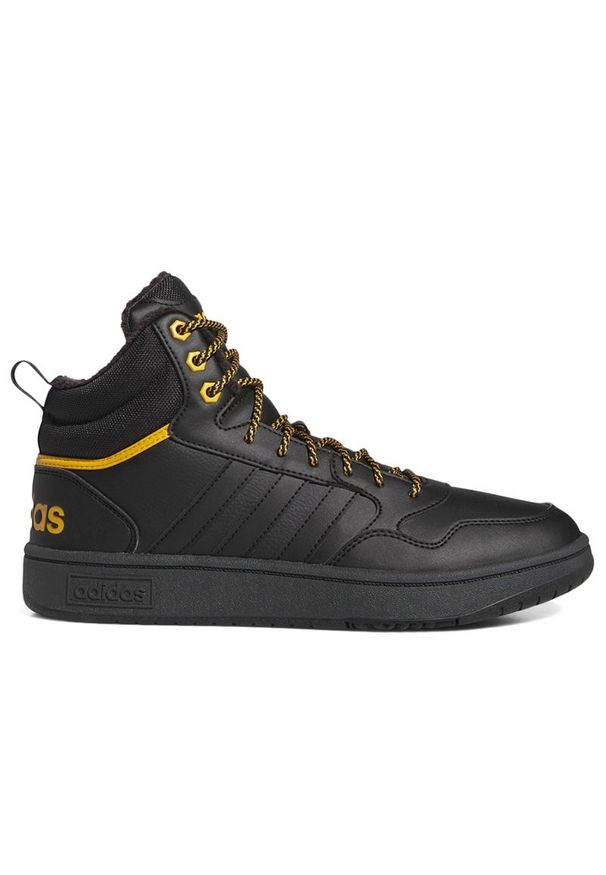 Adidas - Buty adidas Hoops 3.0 Mid Lifestyle Basketball Classic IG7928 - czarne. Kolor: czarny. Materiał: guma, futro, syntetyk, materiał, skóra. Szerokość cholewki: normalna. Sezon: zima. Sport: koszykówka