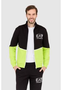 EA7 Emporio Armani - EA7 Czarno-zielony męski dres, Rozmiar S. Kolor: czarny. Materiał: dresówka #6