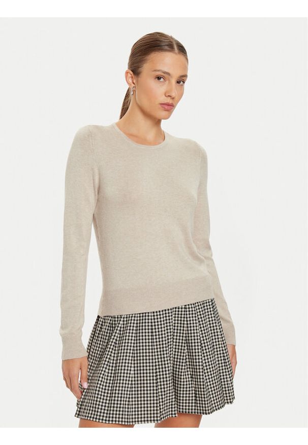 only - ONLY Sweter Venice 15333989 Beżowy Regular Fit. Kolor: beżowy. Materiał: wiskoza