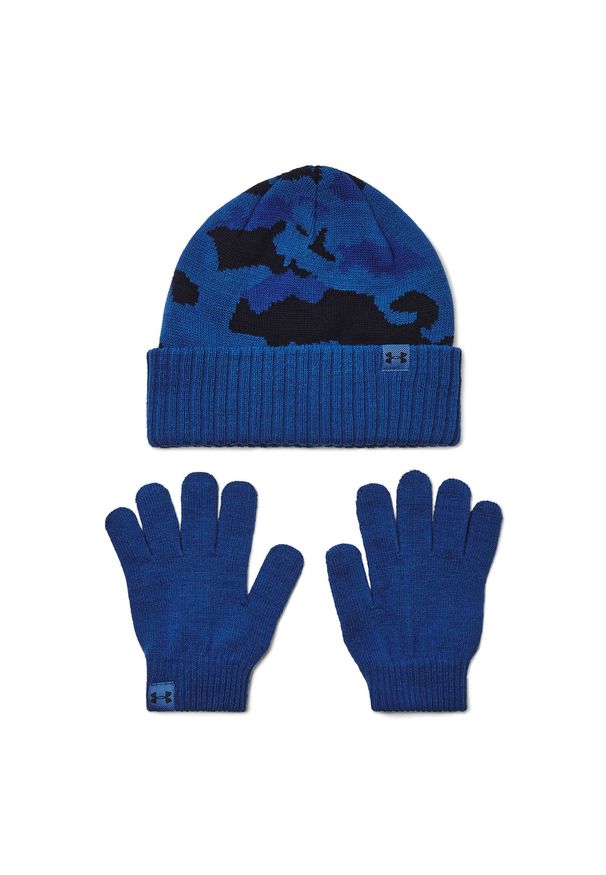 Zestaw czapka zimowa i rękawiczki chłopięce Under Armour B Beanie/Glove Combo - niebieskie. Kolor: niebieski. Materiał: akryl, dzianina. Sezon: zima