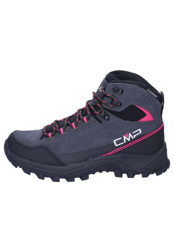 Buty trekkingowe damskie CMP Myzar wodoodporne za kostkę. Wysokość cholewki: za kostkę. Kolor: wielokolorowy, szary, czarny, różowy. Materiał: tworzywo sztuczne, skóra, materiał. Szerokość cholewki: normalna. Styl: sportowy