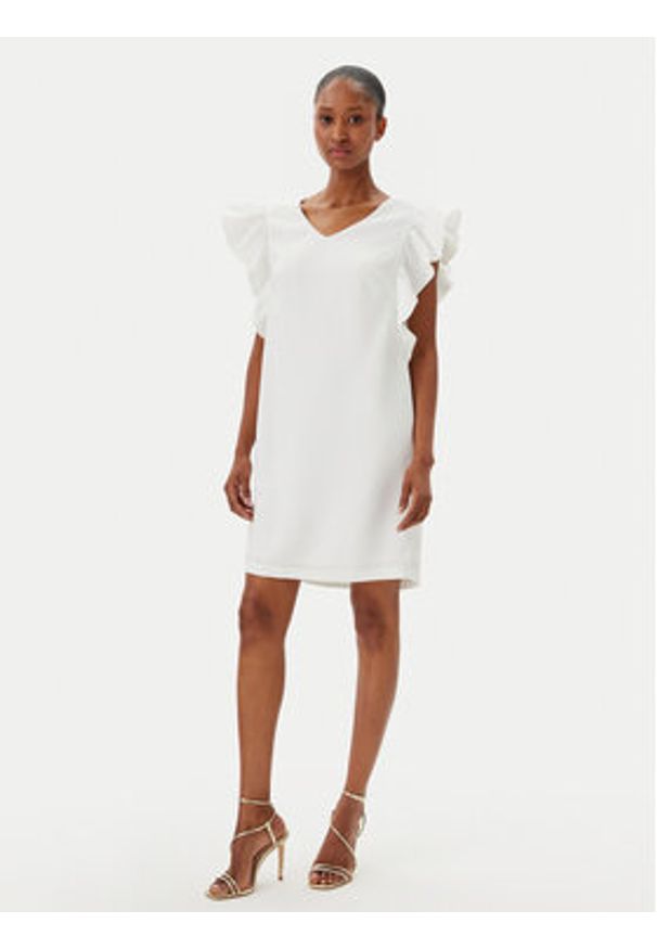 Fracomina Sukienka koktajlowa FR25SD1024W46001 Écru Regular Fit. Materiał: syntetyk. Styl: wizytowy