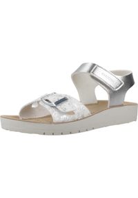 Geox - Sandały GEOX J SANDAL COSTAREI GI Srebrny. Kolor: szary. Materiał: syntetyk, tkanina