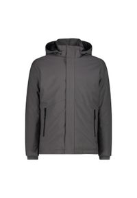 Kurtka męska turystyczna CMP 34K0197. Typ kołnierza: kaptur. Kolor: szary. Materiał: softshell. Sport: turystyka piesza #1