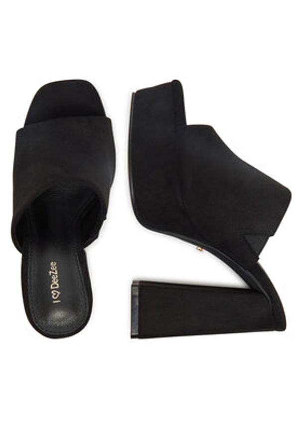 DeeZee Klapki F7979-1 Czarny. Kolor: czarny. Materiał: materiał