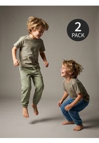 Sinsay - Spodnie 2 pack - zielony. Kolor: zielony #1