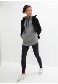 bonprix - Dres sportowy z długą bluzą i legginsami (2 części). Kolor: szary. Materiał: dresówka. Długość: długie. Styl: sportowy