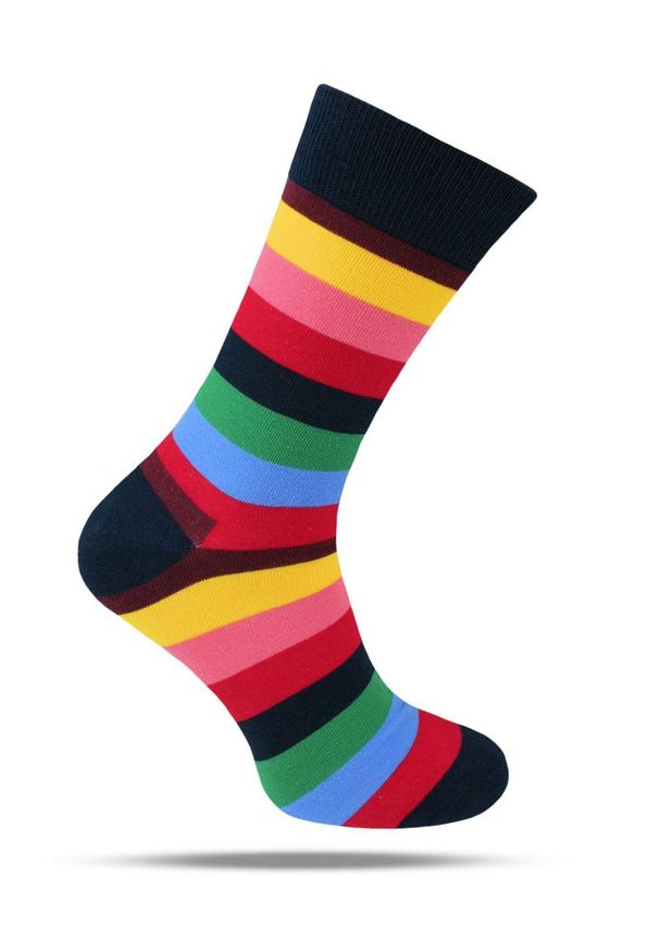 His Story - Tematyczne Skarpetki Bawełniane - Tęcza. Kolor: wielokolorowy. Materiał: elastan, bawełna, poliamid. Wzór: geometria