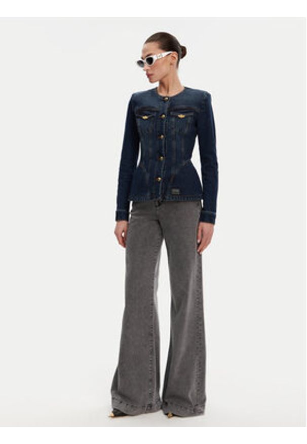 Versace Jeans Couture Kurtka jeansowa 78HAS457 Niebieski Slim Fit. Kolor: niebieski. Materiał: bawełna