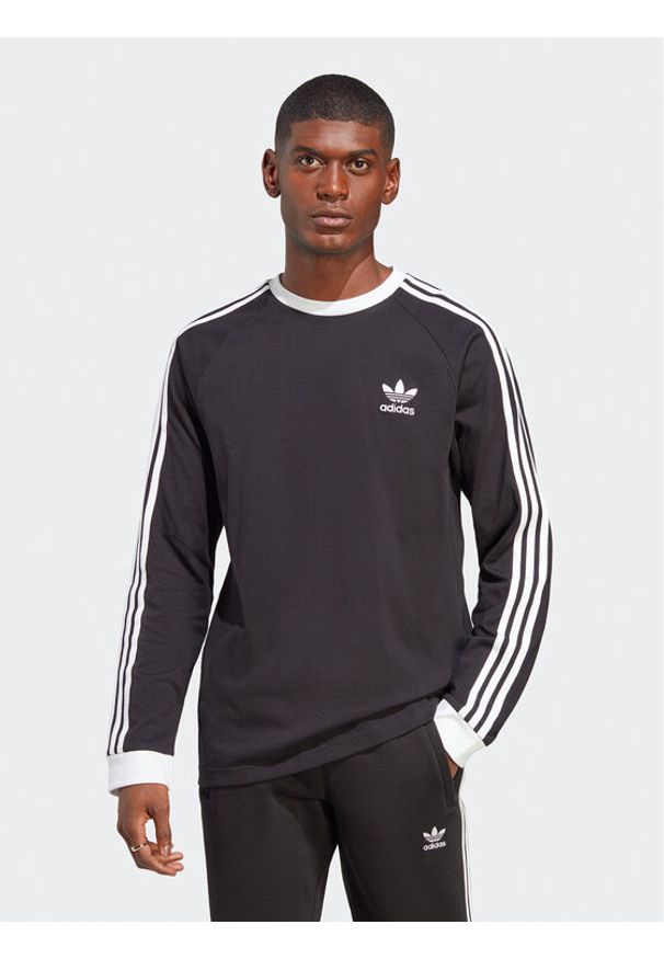 Adidas - Longsleeve adidas. Kolor: czarny. Długość rękawa: długi rękaw