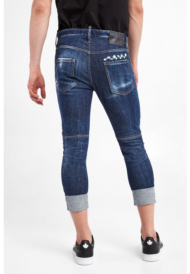 Jeansy męskie Sailor Jean DSQUARED2. Wzór: aplikacja, kwiaty, haft