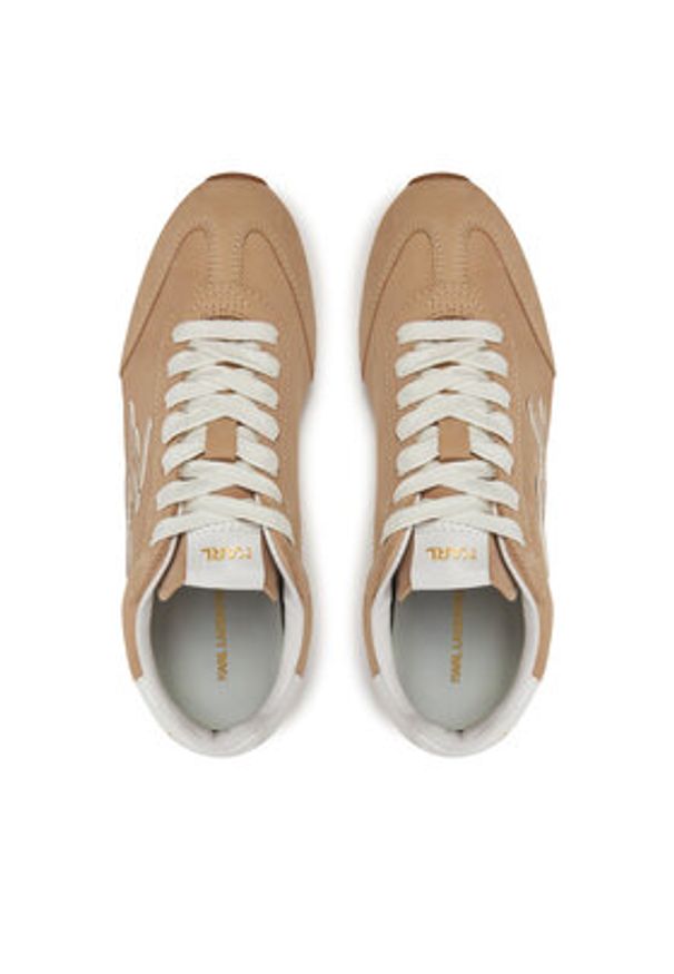 Karl Lagerfeld - KARL LAGERFELD Sneakersy Venus KL65912 Beżowy. Kolor: beżowy. Materiał: skóra, nubuk