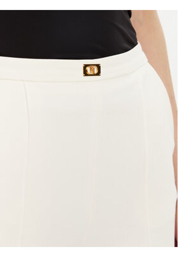 Elisabetta Franchi Spodnie materiałowe PA-076-51E2-V280 Biały Regular Fit. Kolor: biały. Materiał: syntetyk