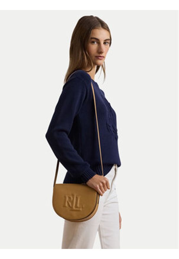 Lauren Ralph Lauren - LAUREN RALPH LAUREN Torebka Witley Leather Medium Embossed Logo Crossbody Bag 431950130008 Brązowy. Kolor: brązowy. Materiał: skórzane