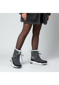 Big-Star - Szare Botki Big Star Damskie Ocieplane Buty. Okazja: na co dzień, na spacer. Kolor: szary. Szerokość cholewki: normalna. Sezon: zima. Styl: klasyczny, casual, sportowy #7