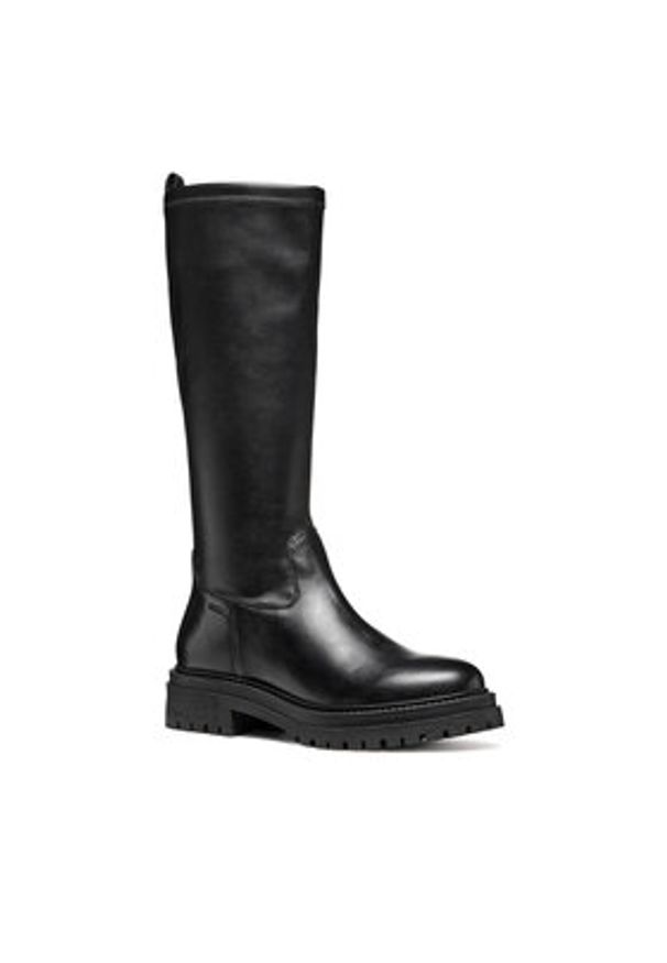 Geox Kozaki D Iridea D56HRF 0KB43 C9999 Czarny. Kolor: czarny. Materiał: skóra