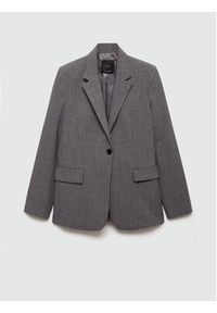 mango - Mango Marynarka Bowery 77014767 Szary Loose Fit. Kolor: szary. Materiał: syntetyk, wiskoza #6