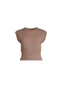 CASALL - Koszulka Casall Seamless Graphical Rib Oddychająca Bezszwowa Elastyczna. Kolor: brązowy. Sport: joga i pilates