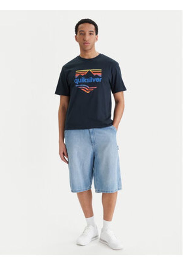 Quiksilver T-Shirt EV Horizon Fade EQYZT08289 Granatowy Regular Fit. Kolor: niebieski. Materiał: bawełna