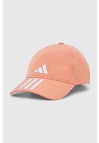 adidas Performance czapka z daszkiem kolor pomarańczowy z nadrukiem. Kolor: pomarańczowy. Materiał: skóra, materiał. Wzór: nadruk #1