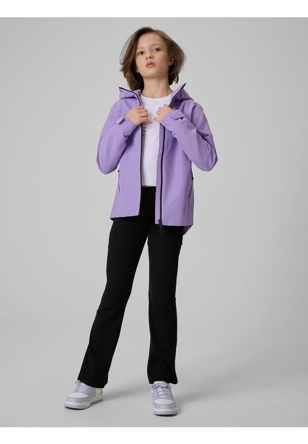 4f - 4F Kurtka membrana 5000 dziewczęca - fioletowa 122 (6-7 lat). Okazja: na co dzień. Kolor: fioletowy. Sezon: lato. Styl: casual