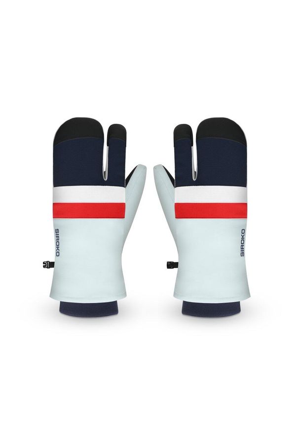 SIROKO - Trzypalczaste rękawice narciarskie Siroko Glisse Light Blue. Kolor: niebieski. Materiał: materiał. Technologia: Primaloft. Sezon: zima. Sport: narciarstwo