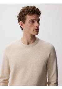 Reserved - Strukturalny sweter z bawełną - kremowy. Kolor: kremowy. Materiał: bawełna #1