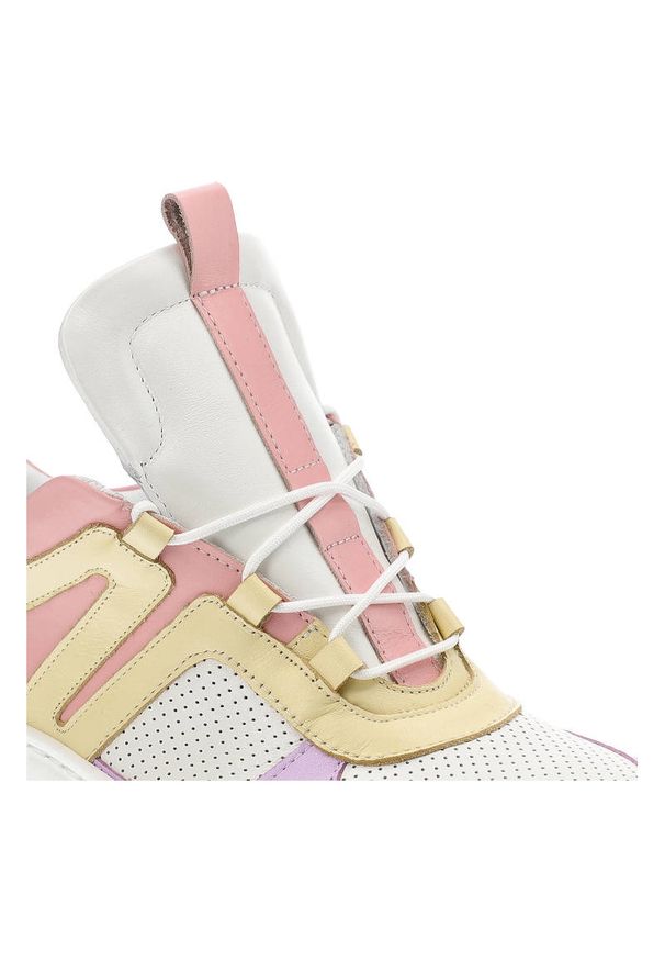 Kolorowe Sneakersy Armodo Modne Buty Damskie. Materiał: skóra. Szerokość cholewki: normalna. Wzór: kolorowy. Sezon: lato, wiosna. Styl: elegancki