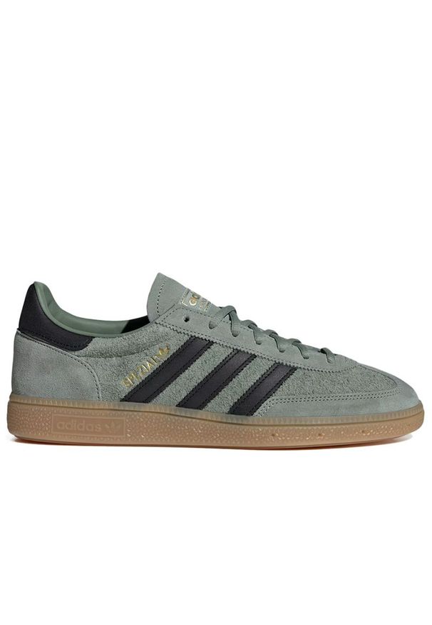 Adidas - Buty unisex adidas Originals Handball Spezial IH6507 - zielone. Okazja: na co dzień. Zapięcie: sznurówki. Kolor: zielony. Materiał: zamsz, skóra, guma. Szerokość cholewki: normalna. Sport: piłka ręczna