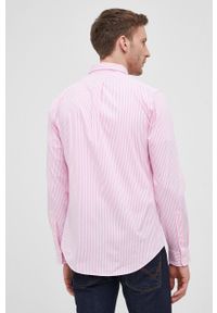 Polo Ralph Lauren Koszula 710859881002 męska kolor różowy slim z kołnierzykiem button-down. Typ kołnierza: button down, polo. Kolor: różowy. Materiał: tkanina, materiał #5