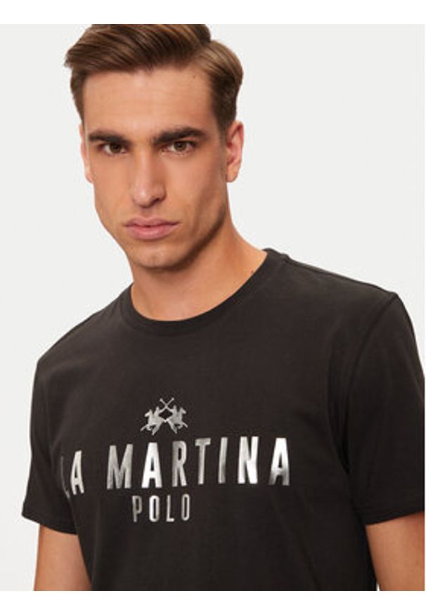 La Martina T-Shirt ZMR322 JS206 Czarny Regular Fit. Kolor: czarny. Materiał: bawełna