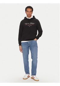 TOMMY HILFIGER - Tommy Hilfiger Bluza Center Stack MW0MW38672 Czarny Regular Fit. Kolor: czarny. Materiał: bawełna #4