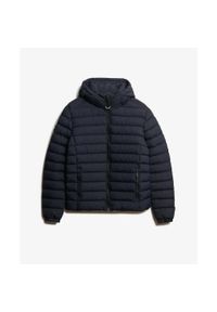 Kurtka puchowa Superdry. Kolor: niebieski. Materiał: puch. Sezon: jesień, wiosna. Styl: elegancki #1
