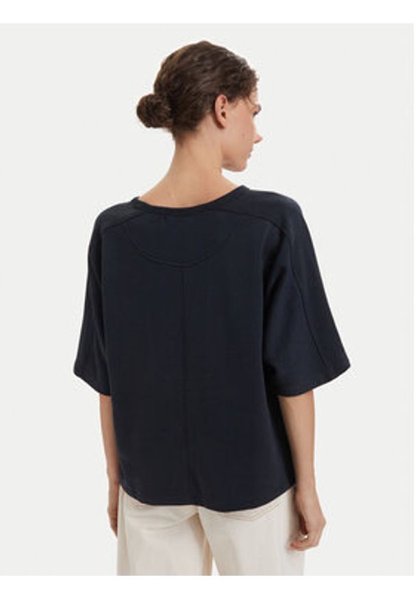 Beverly Hills Polo Club T-Shirt P-SS26W-TS0081 Granatowy Oversize. Typ kołnierza: polo. Kolor: niebieski. Materiał: syntetyk
