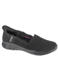 skechers - Buty sportowe Sneakersy damskie, Slip-ins: Seager - Believe It. Kolor: czarny. Sport: turystyka piesza